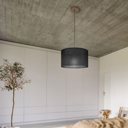 Brilagi - LED Lestenec na vrvici ANTHONY 1xE27/60W/230V hrast oreh/črna