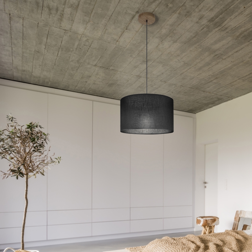 Brilagi - LED Lestenec na vrvici ANTHONY 1xE27/60W/230V hrast oreh/črna