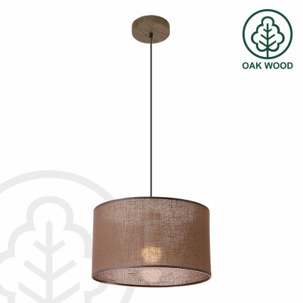 Brilagi - LED Lestenec na vrvici ANTHONY 1xE27/60W/230V hrast oreh/rjava
