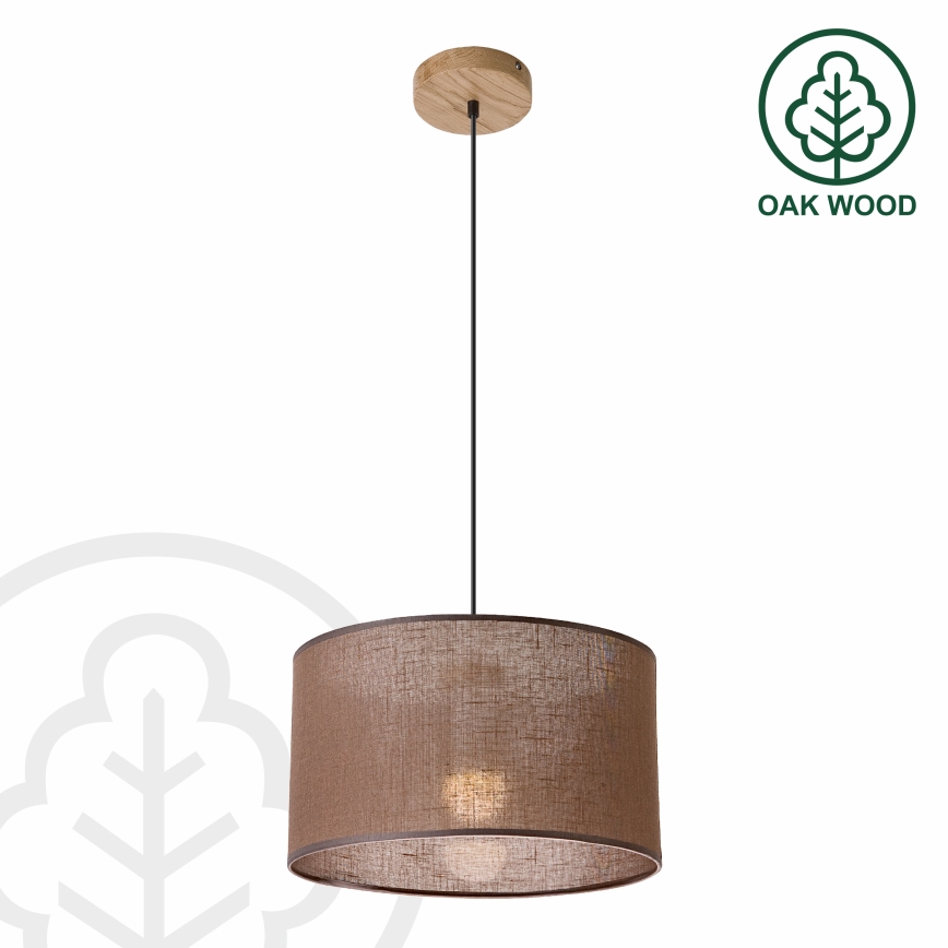 Brilagi - LED Lestenec na vrvici ANTHONY 1xE27/60W/230V hrast/rjava