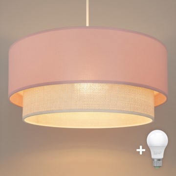 Brilagi - LED lestenec na vrvici BOHO BOBO 1xE27/10W/230V Ø 40 cm rožnata/kremna