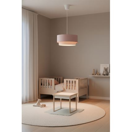 Brilagi - LED lestenec na vrvici BOHO BOBO 1xE27/60W/230V Ø 40 cm rožnata/kremna