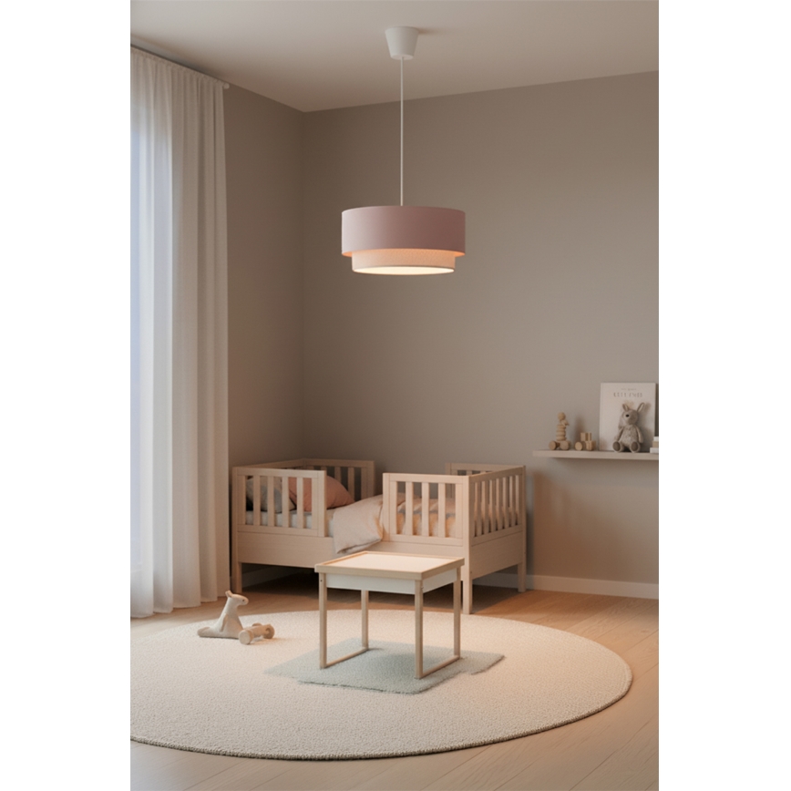 Brilagi - LED lestenec na vrvici BOHO BOBO 1xE27/60W/230V Ø 40 cm rožnata/kremna