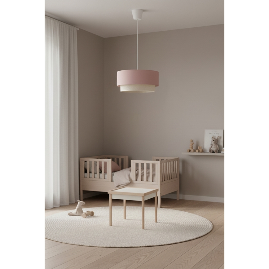 Brilagi - LED lestenec na vrvici BOHO BOBO 1xE27/60W/230V Ø 40 cm rožnata/kremna