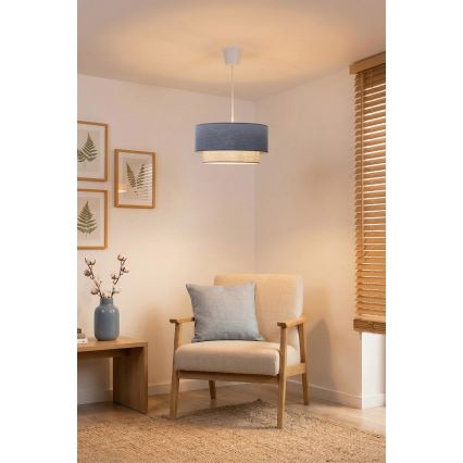 Brilagi - LED lestenec na vrvici BOHO ECO 1xE27/10W/230V, premer 40 cm, modra/kremna
