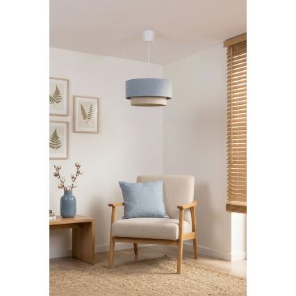 Brilagi - LED lestenec na vrvici BOHO ECO 1xE27/10W/230V, premer 40 cm, modra/kremna