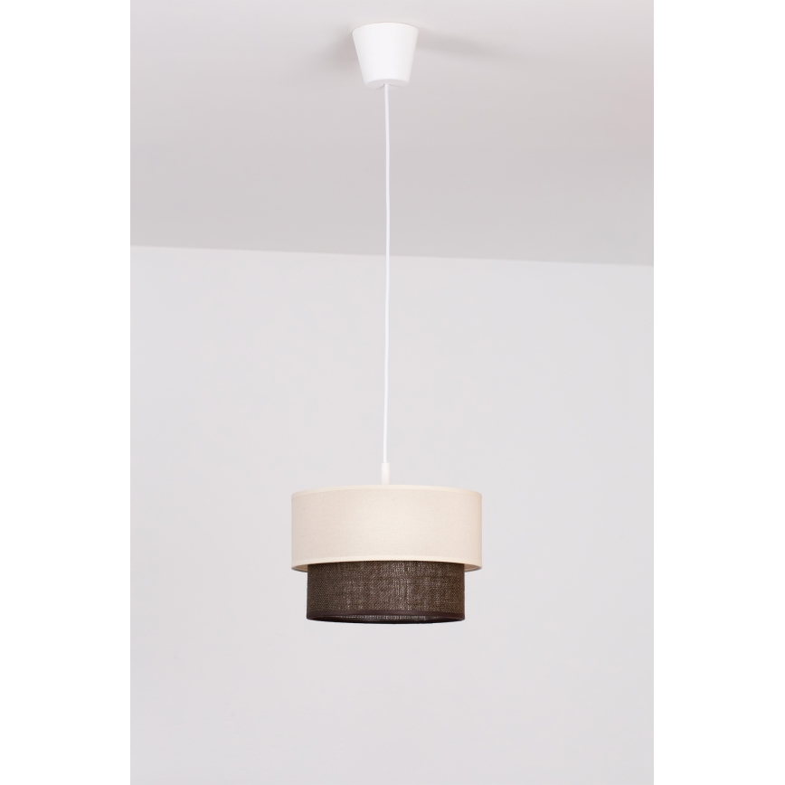 Brilagi - LED lestenec na vrvici BOHO STYLE 1xE27/15W/230V premer 25 cm kremna/rjava