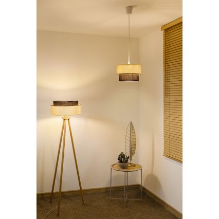 Brilagi - LED lestenec na vrvici BOHO STYLE 1xE27/15W/230V premer 25 cm kremna/rjava