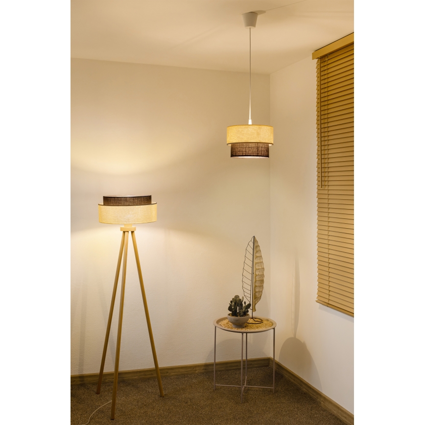 Brilagi - LED lestenec na vrvici BOHO STYLE 1xE27/15W/230V premer 25 cm kremna/rjava