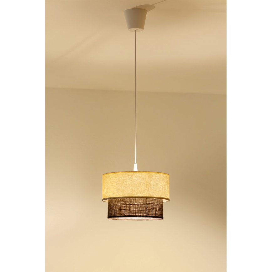Brilagi - LED lestenec na vrvici BOHO STYLE 1xE27/15W/230V premer 25 cm kremna/rjava
