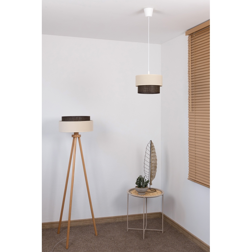 Brilagi - LED lestenec na vrvici BOHO STYLE 1xE27/15W/230V premer 25 cm kremna/rjava