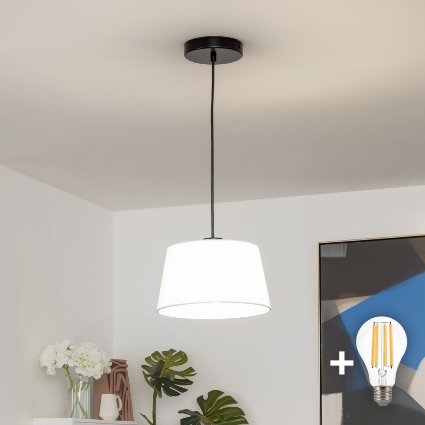 Brilagi - LED lestenec na vrvici CERIA 1xE27/40W/230V premer 25 cm bela