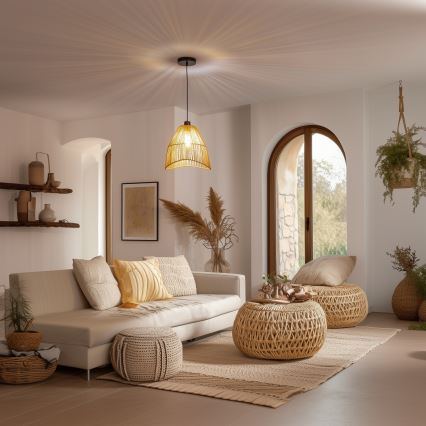 Brilagi - LED lestenec na vrvici CERIA BOHO 1xE27/40W/230V premer 30 cm rjava