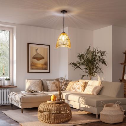 Brilagi - LED lestenec na vrvici CERIA BOHO 1xE27/40W/230V premer 30 cm rjava