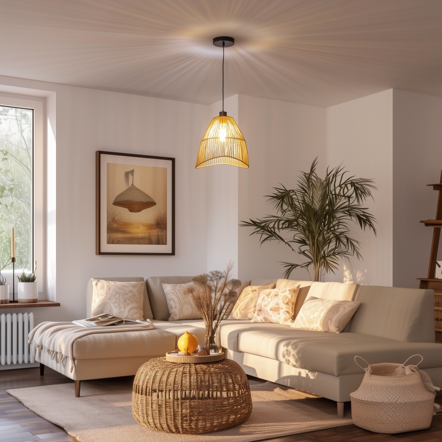 Brilagi - LED lestenec na vrvici CERIA BOHO 1xE27/40W/230V premer 30 cm rjava