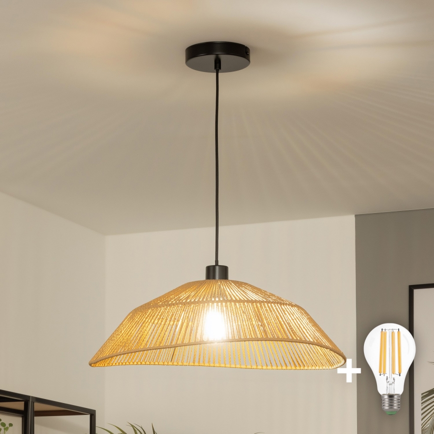 Brilagi - LED lestenec na vrvici CERIA BOHO 1xE27/40W/230V premer 50 cm rjave barve