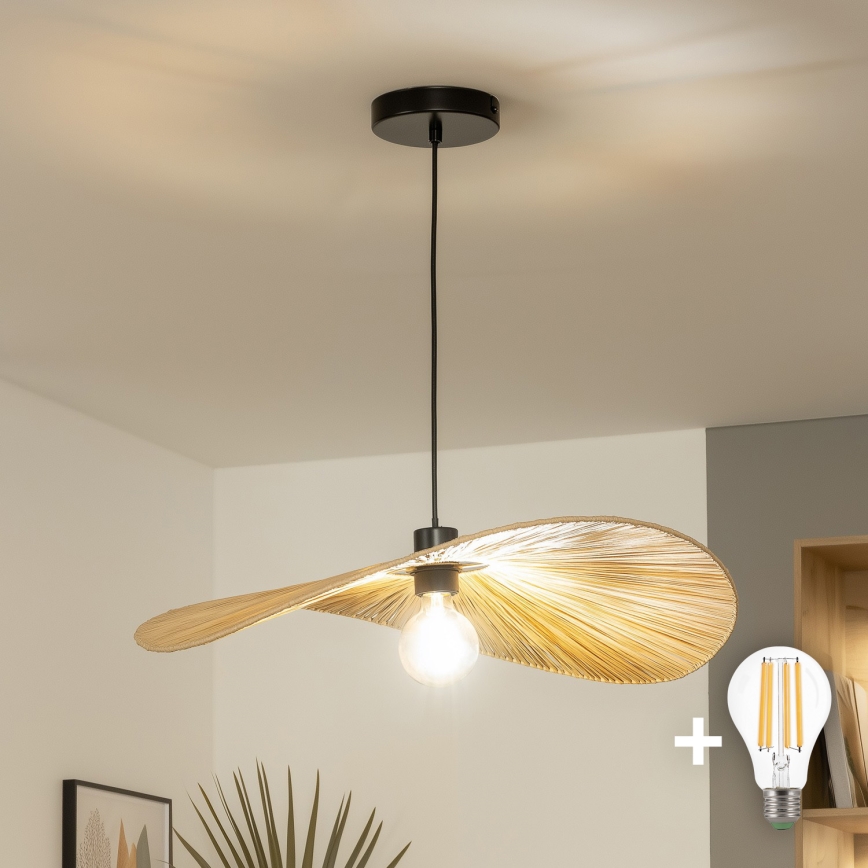 Brilagi - LED lestenec na vrvici CERIA BOHO 1xE27/40W/230V premer 60 cm rafija