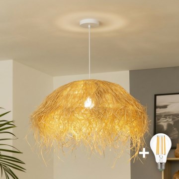 Brilagi - LED lestenec na vrvici CERIA BOHO 1xE27/40W/230V Ø 60 cm rafija