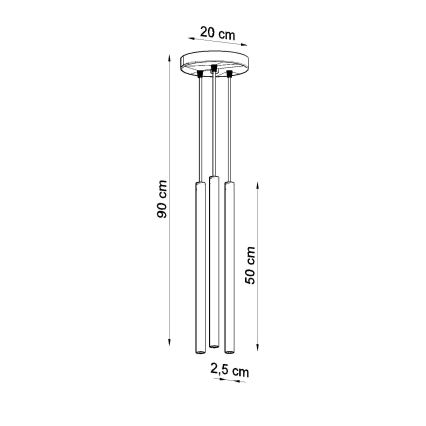 Brilagi -  LED Lestenec na vrvici DRIFA 3xG9/4W/230V črna