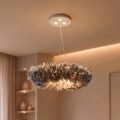 Brilagi - LED lestenec na vrvici FEATHER 3xE27/40W/230V + 3xLED/3W, premer 50 cm, siva