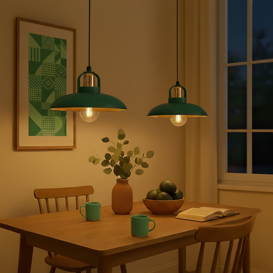 Brilagi - LED Lestenec na vrvici FLAMENGO 2xE27/60W/230V zelena