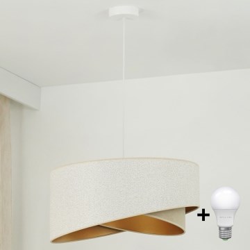 Brilagi - LED Lestenec na vrvici LYRA 1xE27/15W/230V bela/bež/zlata