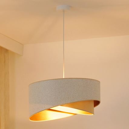 Brilagi - LED Lestenec na vrvici LYRA 1xE27/15W/230V bela/bež/zlata