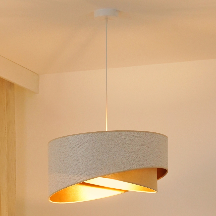 Brilagi - LED Lestenec na vrvici LYRA 1xE27/15W/230V bela/bež/zlata