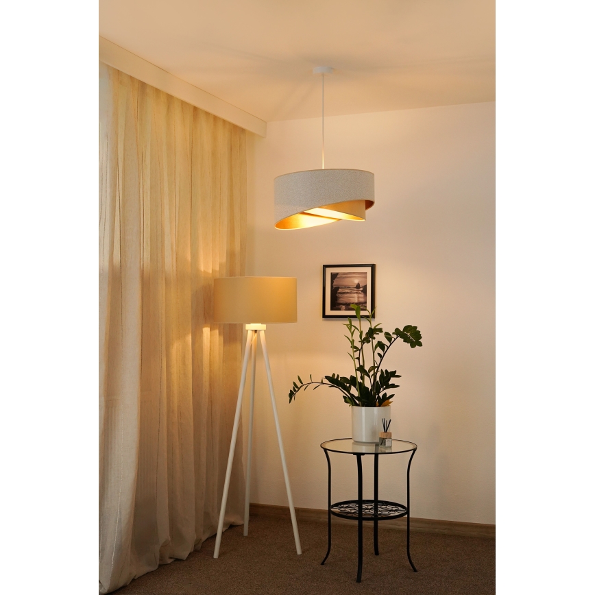 Brilagi - LED Lestenec na vrvici LYRA 1xE27/15W/230V bela/bež/zlata