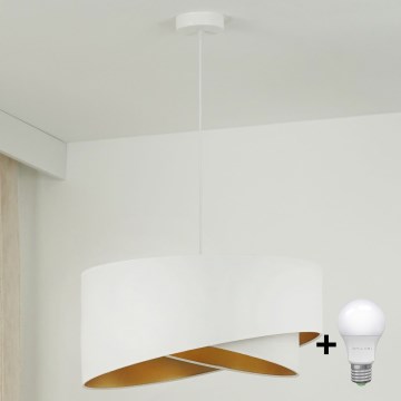 Brilagi - LED Lestenec na vrvici LYRA 1xE27/15W/230V bela/zlata