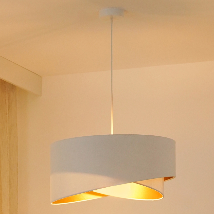Brilagi - LED Lestenec na vrvici LYRA 1xE27/15W/230V bela/zlata