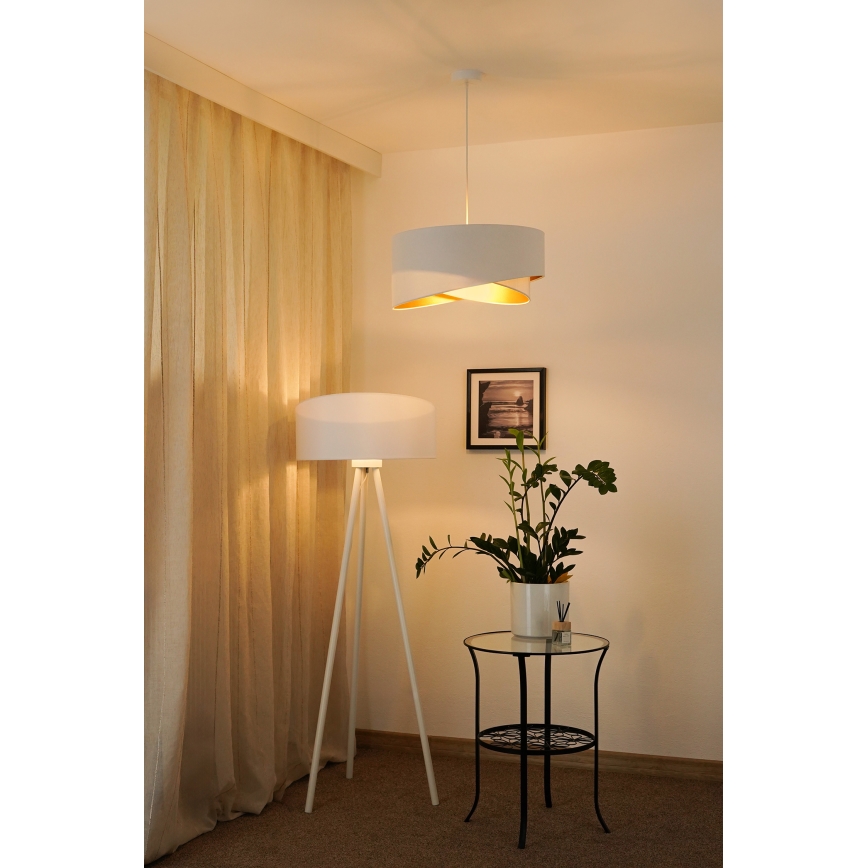 Brilagi - LED Lestenec na vrvici LYRA 1xE27/15W/230V bela/zlata