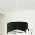Brilagi - LED Lestenec na vrvici LYRA 1xE27/15W/230V črna/bela