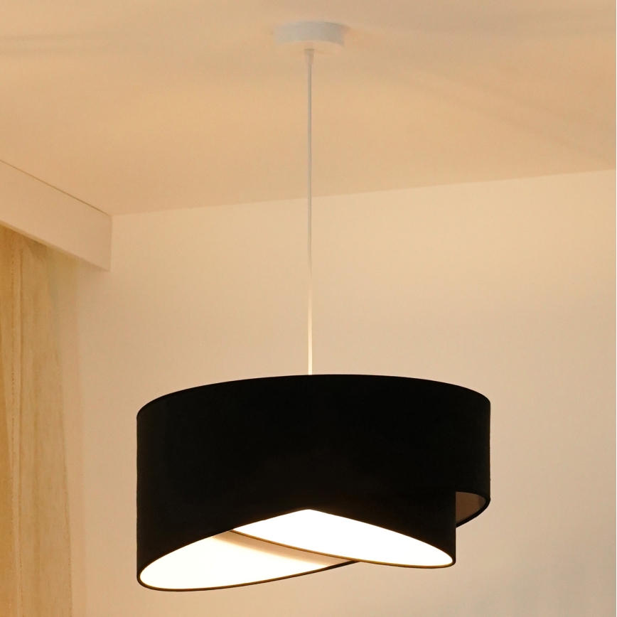 Brilagi - LED Lestenec na vrvici LYRA 1xE27/15W/230V črna/bela