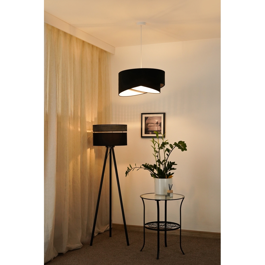 Brilagi - LED Lestenec na vrvici LYRA 1xE27/15W/230V črna/bela