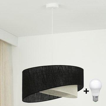 Brilagi - LED Lestenec na vrvici LYRA 1xE27/15W/230V črna/krem barva