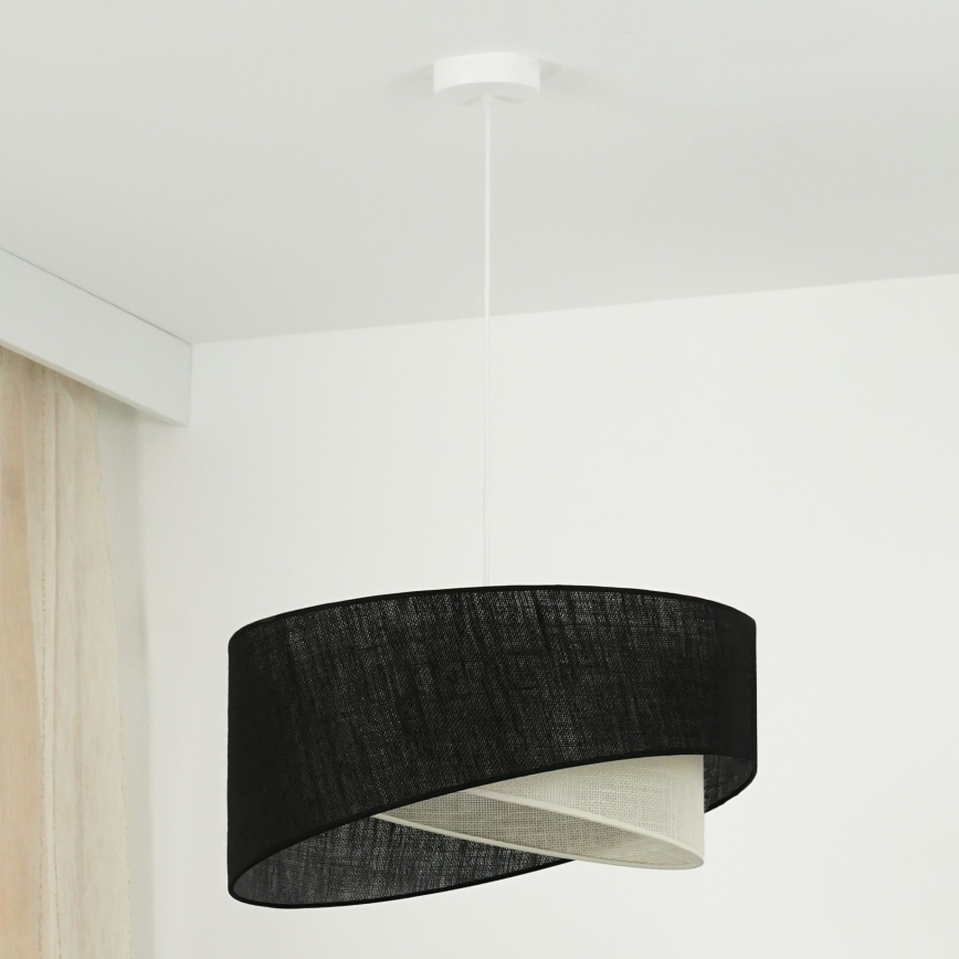 Brilagi - LED Lestenec na vrvici LYRA 1xE27/15W/230V črna/krem barva
