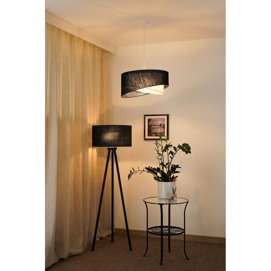 Brilagi - LED Lestenec na vrvici LYRA 1xE27/15W/230V črna/krem barva