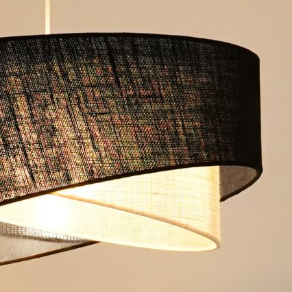 Brilagi - LED Lestenec na vrvici LYRA 1xE27/15W/230V črna/krem barva