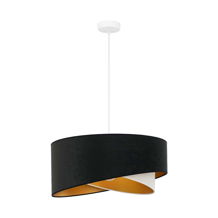 Brilagi - LED Lestenec na vrvici LYRA 1xE27/15W/230V črna/krem barva/zlata