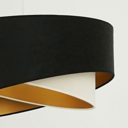 Brilagi - LED Lestenec na vrvici LYRA 1xE27/15W/230V črna/krem barva/zlata