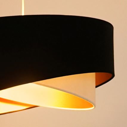 Brilagi - LED Lestenec na vrvici LYRA 1xE27/15W/230V črna/krem barva/zlata