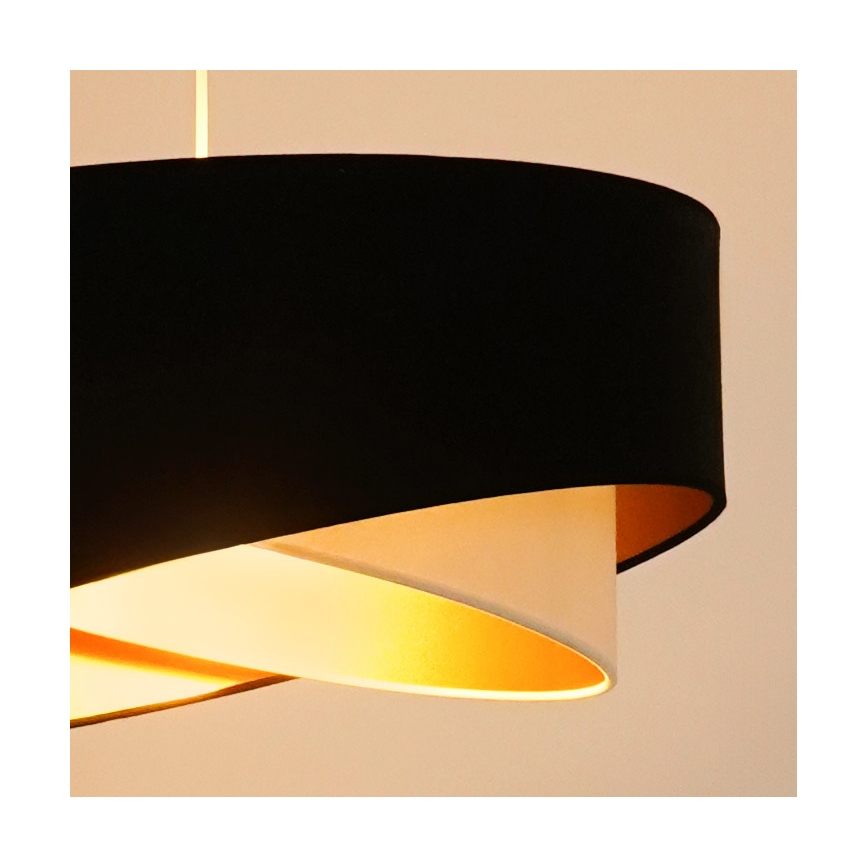 Brilagi - LED Lestenec na vrvici LYRA 1xE27/15W/230V črna/krem barva/zlata