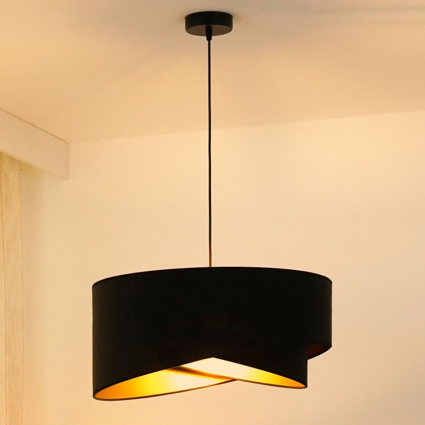 Brilagi - LED Lestenec na vrvici LYRA 1xE27/15W/230V črna/zlata