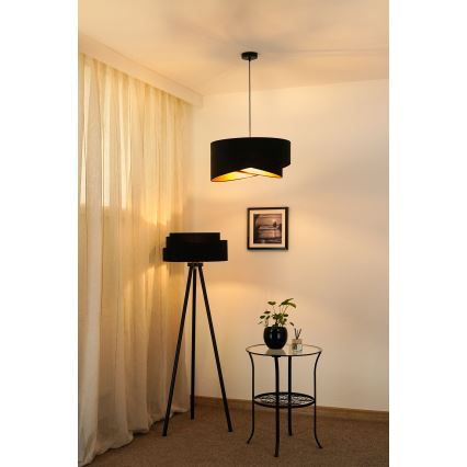 Brilagi - LED Lestenec na vrvici LYRA 1xE27/15W/230V črna/zlata