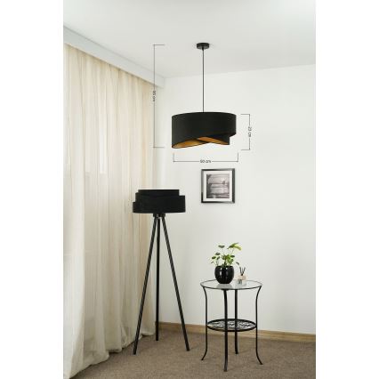 Brilagi - LED Lestenec na vrvici LYRA 1xE27/15W/230V črna/zlata