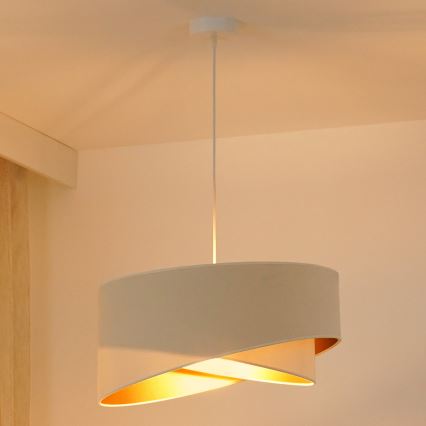 Brilagi - LED Lestenec na vrvici LYRA 1xE27/15W/230V krem barva/bela