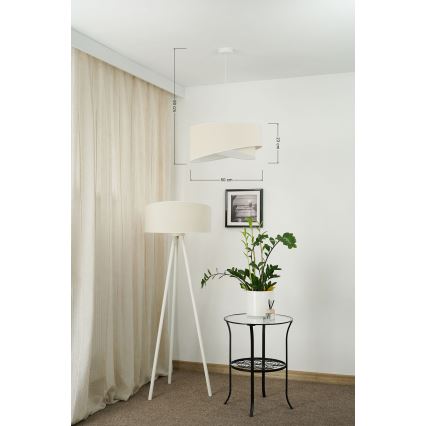 Brilagi - LED Lestenec na vrvici LYRA 1xE27/15W/230V krem barva/bela