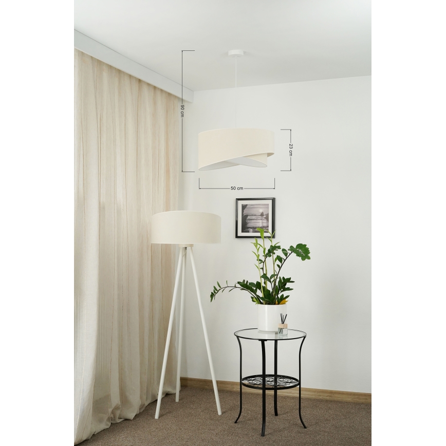 Brilagi - LED Lestenec na vrvici LYRA 1xE27/15W/230V krem barva/bela