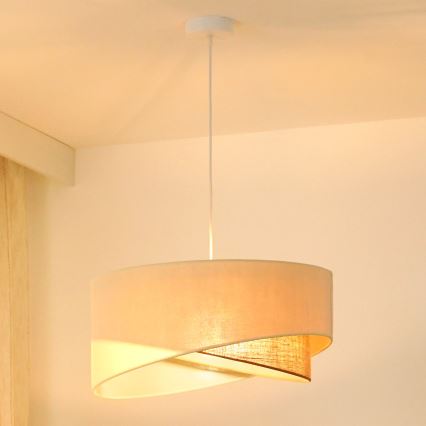 Brilagi - LED Lestenec na vrvici LYRA 1xE27/15W/230V krem barva/bež